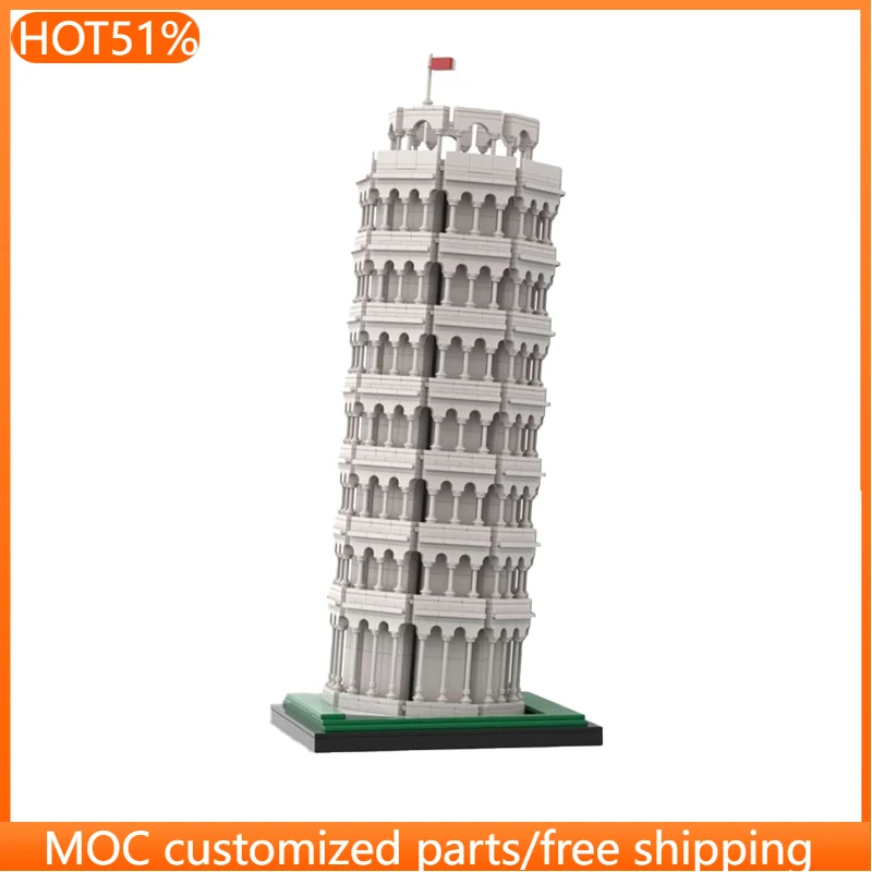 2456 PCS Modular Building Leaning Tower of Pisa MOC Customize Modular Building Block Educational Kids DIY Boy Toy Birthday Gift