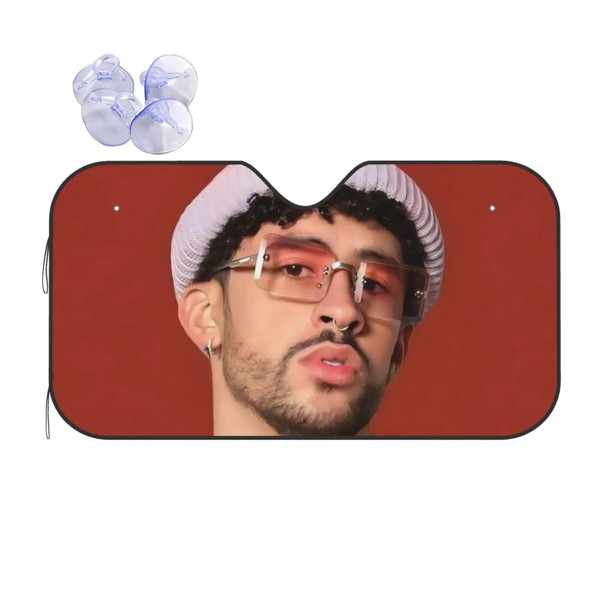 

Bad Bunny Folding Sunshade Windscreen 70x130cm Foils Car Window Windscreen Cover Car-styling