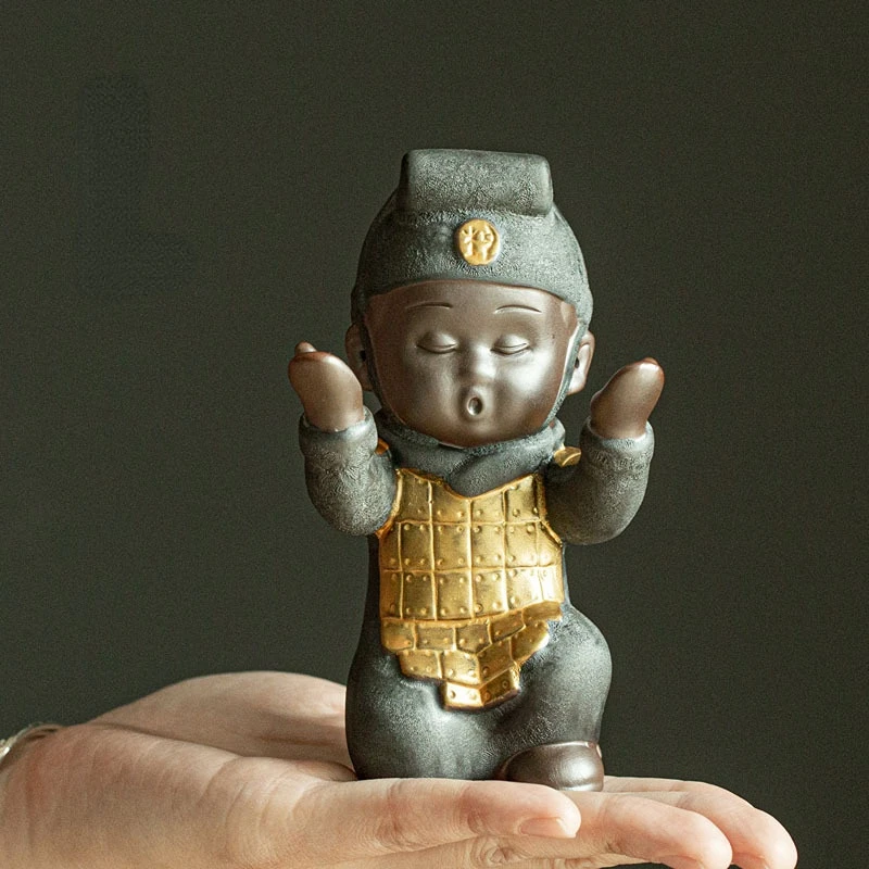 

Purple Sand Terra Cotta Warriors Tea Pet Can Raise Lucky Tea To Play Tea Table Accessories Tea Figurine Teapets Purple Clay Zen