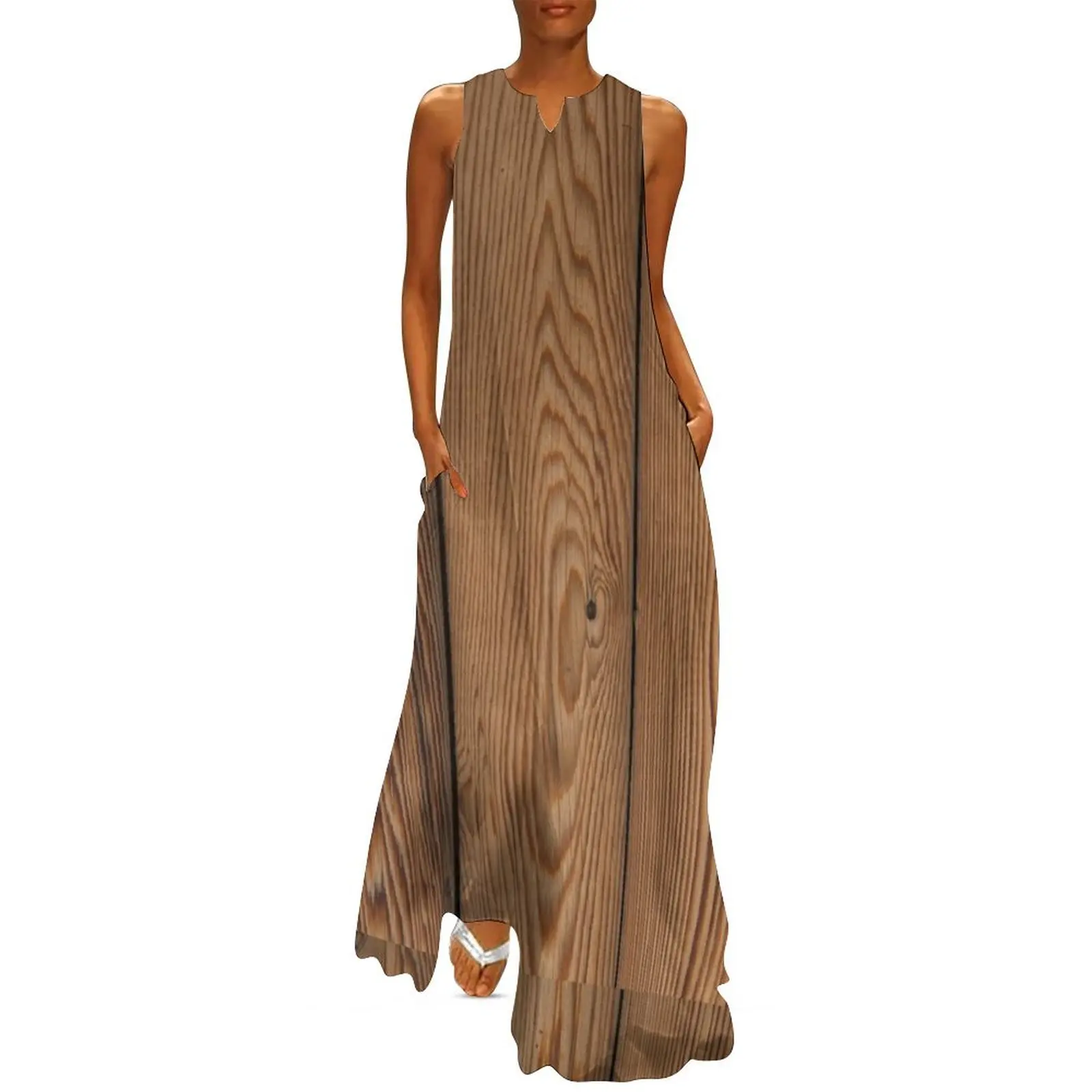 Wood Grain Long Dress cute dress luxury evening dress woman for wedding long sleeve dresses dresses for special events