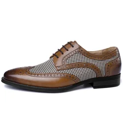 2023 jakości męskie buty typu Brogue Dress Classic Business Man formalne buty w stylu Casual, imprezowa bankietowe męskie buty skórzane Oxfords obuwie