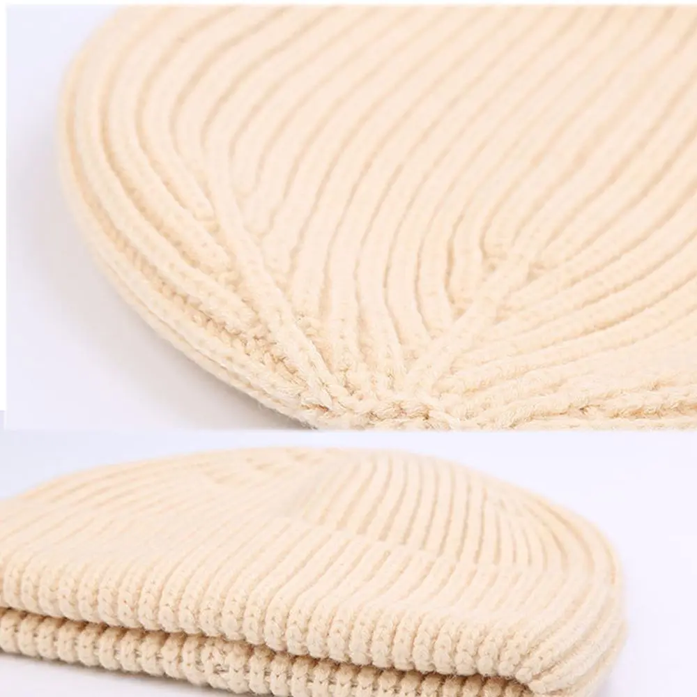 Wear Melon Hat Bonnet  Hat Hip Hop Solid Color Korean Style Beanie Hats Men Docker Cap Knitted Brimless Hat Women Skullcap