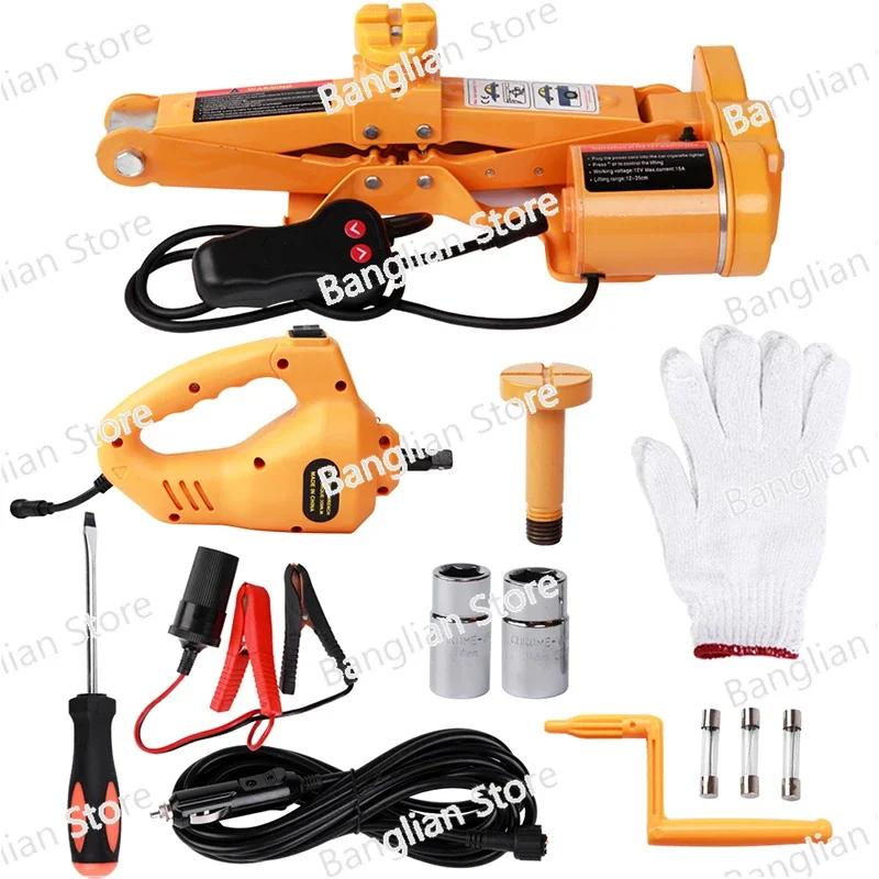 Portable Electric Jack for Auto Repair, Car Tire Changing Tool, 3T Lift Height, 12V, 120-420mm