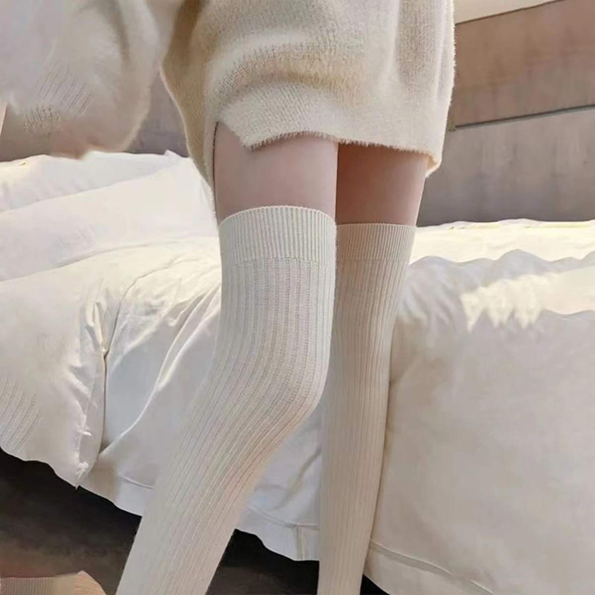 Fashion Women Knee-socks Lady Autumn Winter Thigh High Tall Tube Leggings Thermal Over Knee Sock Korean Preppy Style Casual Sock