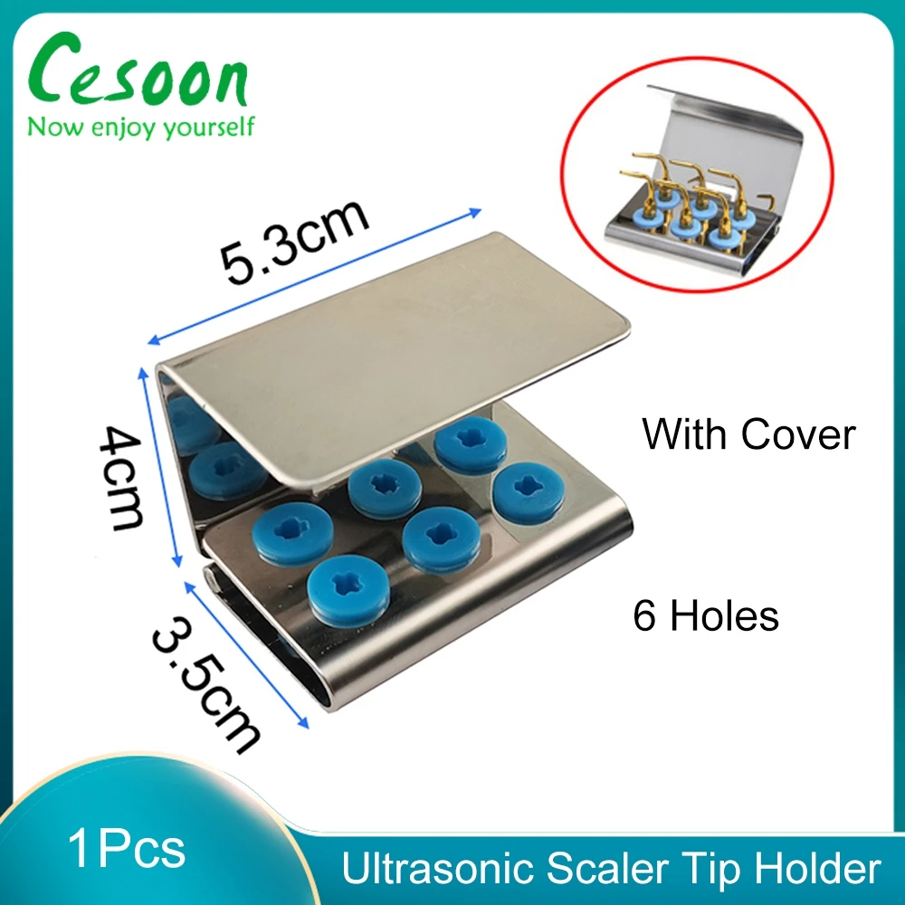 

1Pcs Dental Ultrasonic Scaler Tip Holder With Cover Sterilizer Case 6 Hole Disinfection Box Fit EMS/Satelec/DTE/Woodpecker