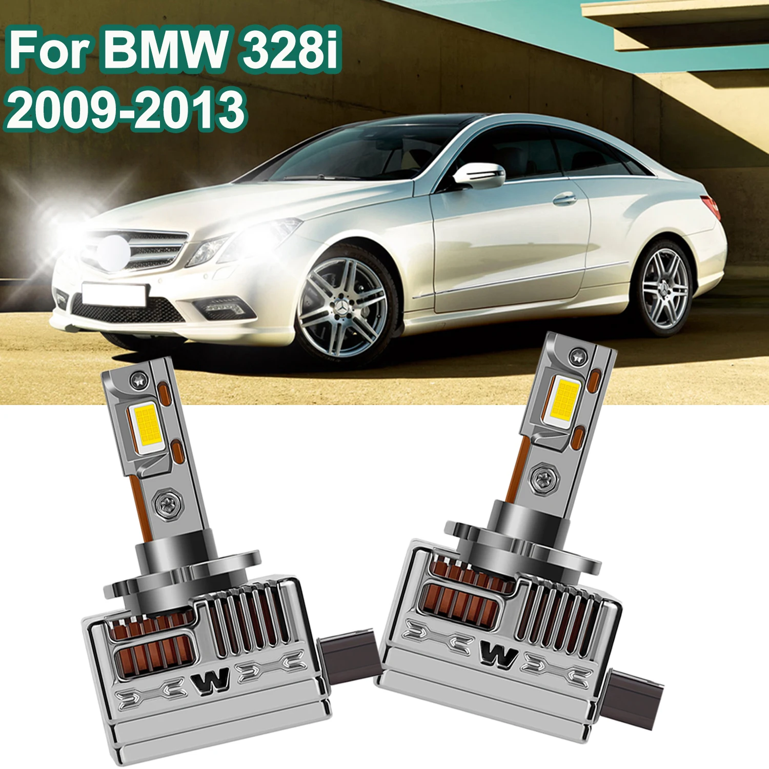 

For BMW 328i 2009-2013 HID Headlight LED Bulbs High Low Beam 3570 CSP Chips Car Lamps for Improved Visibility