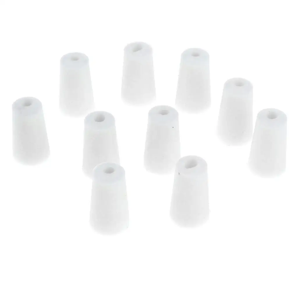 Lab Flask Test Tubes Stopper White Rubber Tapered Plug Sealing Cap for Lab Supplies