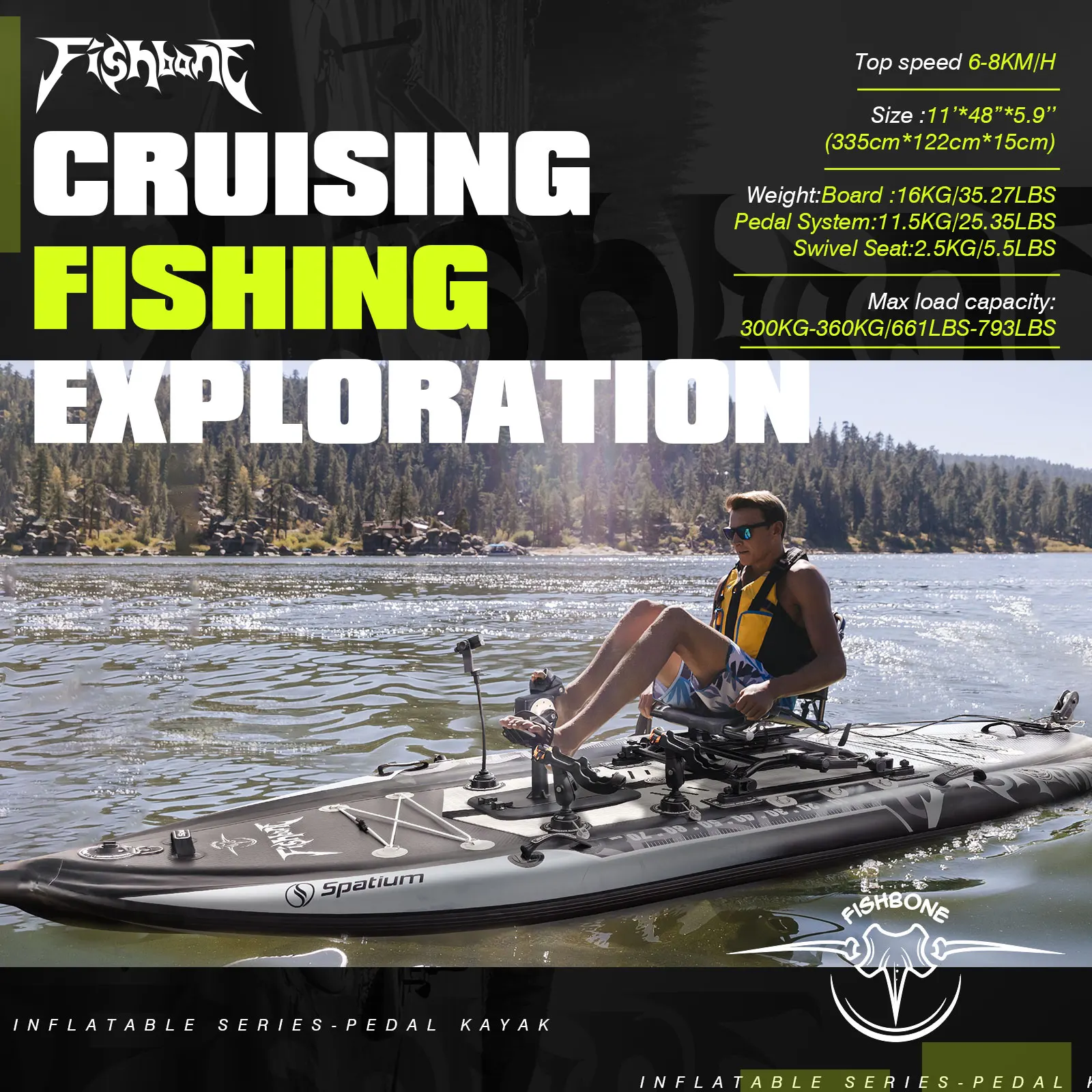 Spatium Pedal Kayak Inflatable - Fishing Kayak Pedal Drive incelemesi ve fiyatı