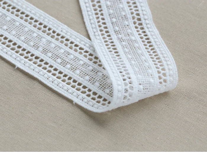 Width:5cm (2 inch) Cute Dot Design Cotton Lace for Garment Sewing Lace Trims Trimmings Embroidery Lace(ss-6615)