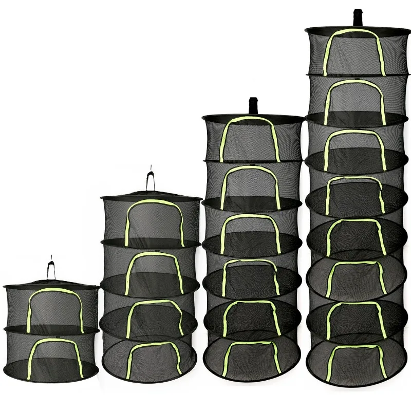 Tendedero plegable de 2 a 8 capas, red de secado para hierbas y verduras, secador de pescado, cesta colgante con malla, organizador de flores, capullos y plantas