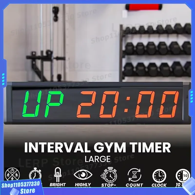 4 Inch Digital Gym Timer Large Display Countdown Clock for Indoor Fitness Workout Interval Training Jhering Professional