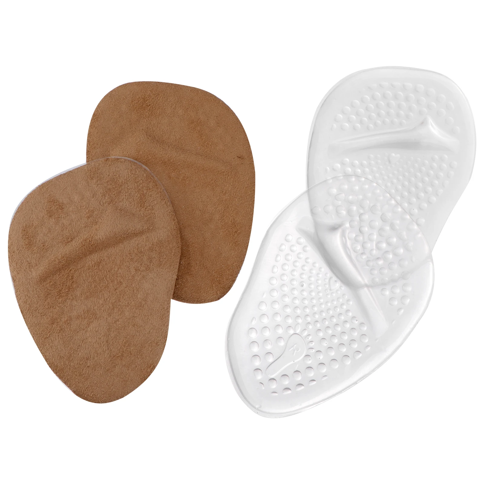 

2 Pairs High Heel Insoles Silicone Forefoot Pad Thickened Cushion Gel Women Shoes Boots Reduce Pressure Comfort Walking Foot