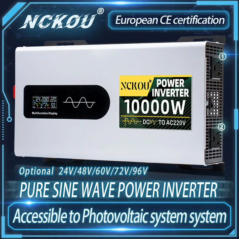 Imagem -03 - Inversor Solar Off Grid Pure Sine eu Plug Inversor Onda Pura Bancos de Energia 12v 24v 110v 220v 48v 72v 5000w 10kw