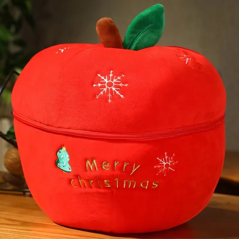 Muñeco de peluche de Navidad para decoración del hogar, funda de manzana suave, todo en uno, juguete de peluche de Papá Noel, alce, muñeco de nieve, adorno de Animal, regalo