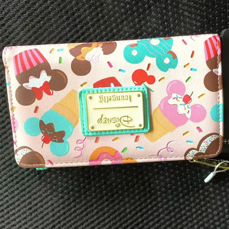 In Stock 2025 New Loungefly Disney Mickey And Minnie Candy Flip Wallet Pink Holiday Gift For Friends And Girls