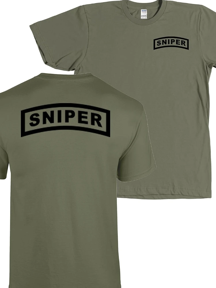 Sniper Tab US Military Scout Patch Men T-Shirt Short Sleeve Casual 100% Cotton Shirts