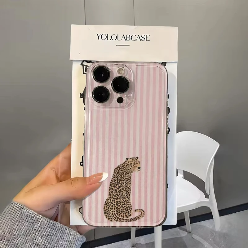 Plaid Lion Clear Phone Case for iPhone 17 Pro Max 16 15 Pro 14 13 12 11 XR 17Air 16 Plus Silicone Cover