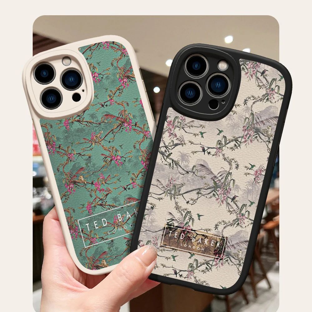 Iphone 15 ultra Fashion Brand Flower Phone Case for Iphone 13 12 11 14 Pro MAX MiNi Ted Design-Bakers Lambskin Protective Covers