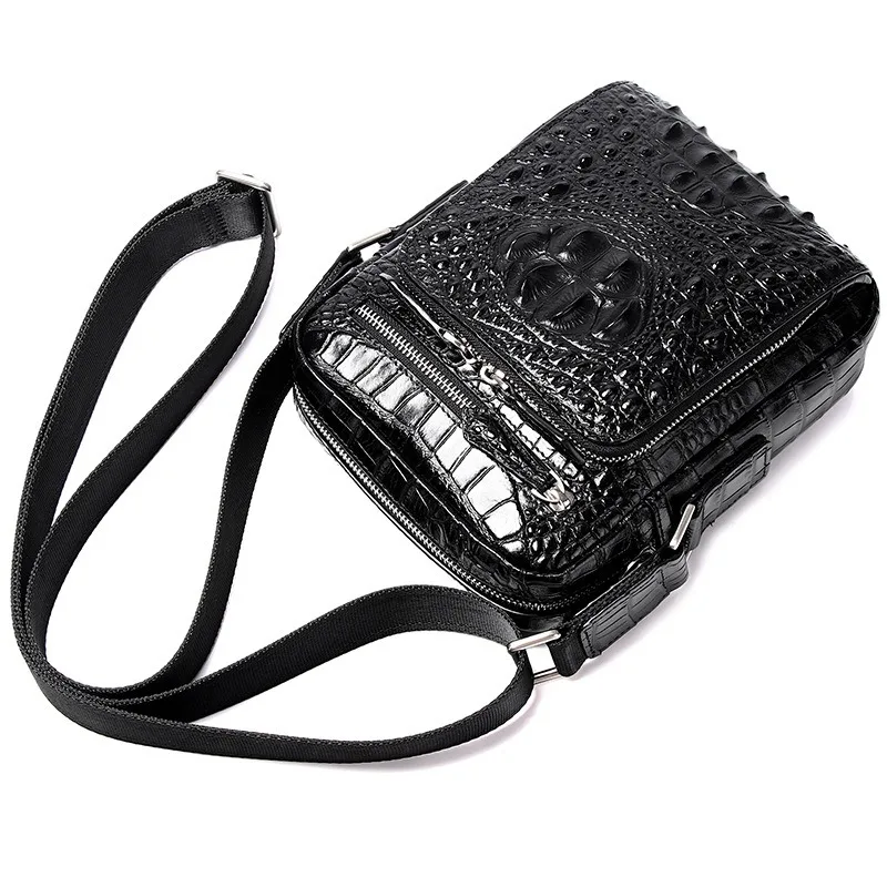 New alligator Genuine Leather Men Crossbody Bag Casual Business Leather Men\'s Messenger Vintage Shoulder Handbags Bags