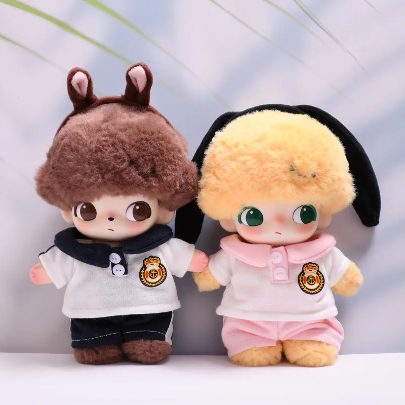 

Clothes For DIMOO WORLD 15/17Cm Labubu Gen 1-3 Preppy Style T-Shirt And Pants Set Apparel Hanging Accessories