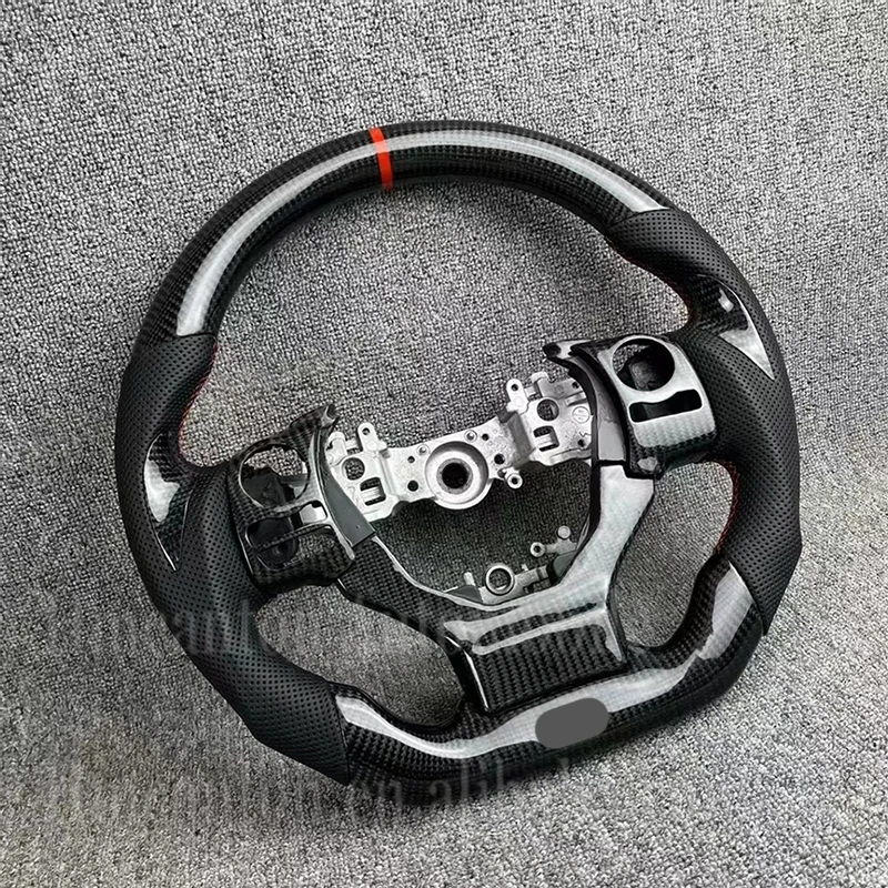 Marchio di allineamento multicolore alla moda in pelle traforata in fibra di carbonio per volante Lexus GS500 LX600 LX570 CT200 IS250