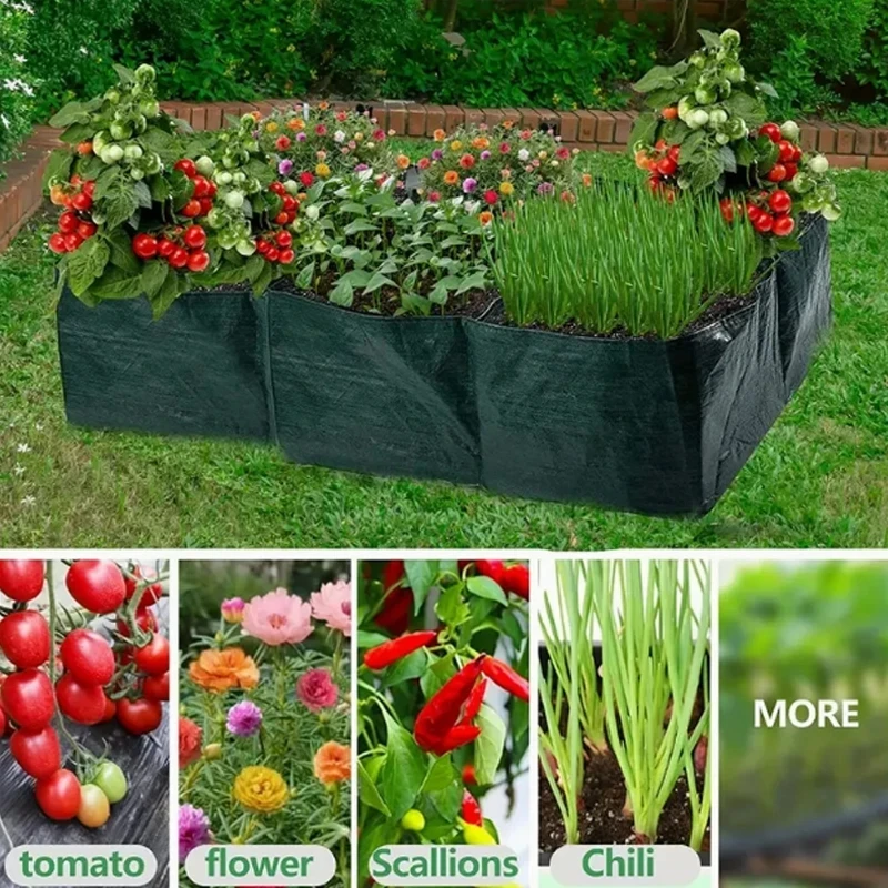 4/6Grids Vegetable Planting Bag Container Portable Flower Plant Growing Bags Reusable Garden Raised Planting Bed Courtyard Decor