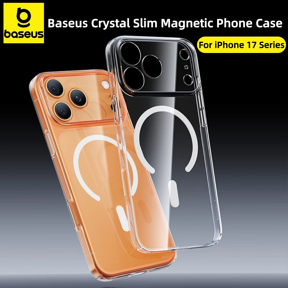 Baseus pour iPhone 17 Pro Max étui magnétique mince mince sans fil charge magnétique pour Magsafe étui couverture transparente Anti-jaunissement