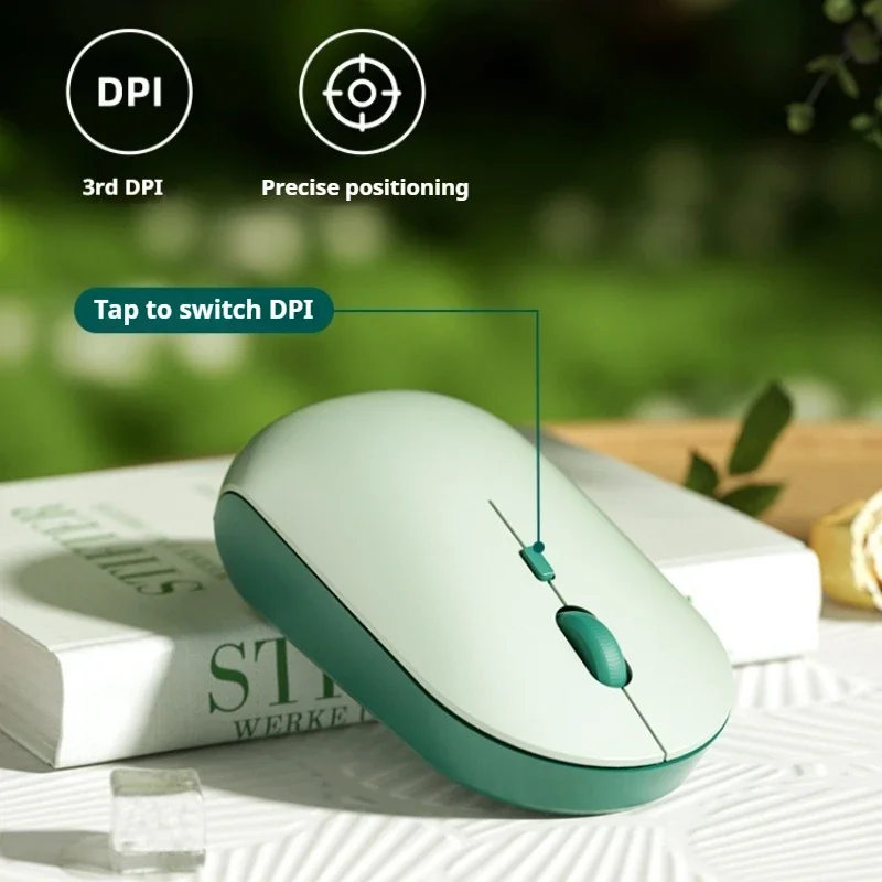 Hp Wireless 2.4g Bluetooth Mouse Silent Matcha Green 1600dpi  Male And Female Cute Office Home Business Laptop Optical Mouse