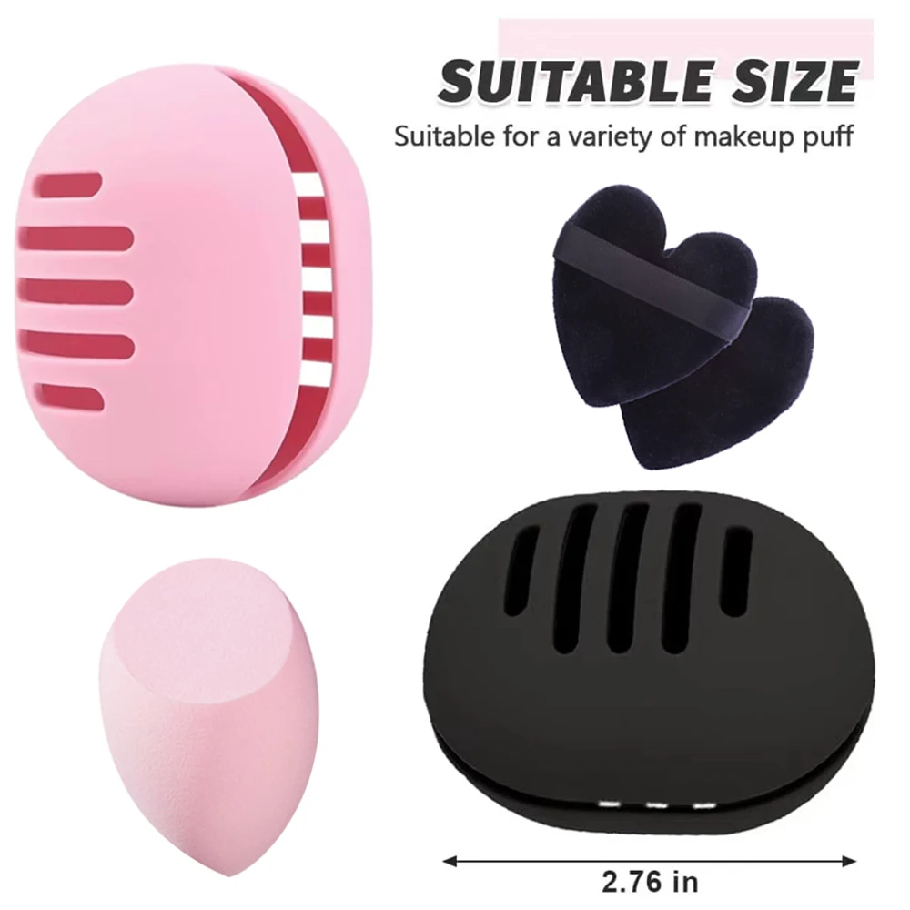 Makeup Sponge Holder Eco-Friendly Silicone Multi-hole Beauty Blender Storage Case Travel Protable Cosmetic Puff Holder Box