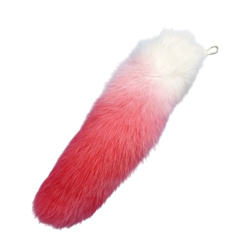 Colorful Foxes Tail Keychain Charm Sturdy Plush Key Holder for Trendsetters N0HE