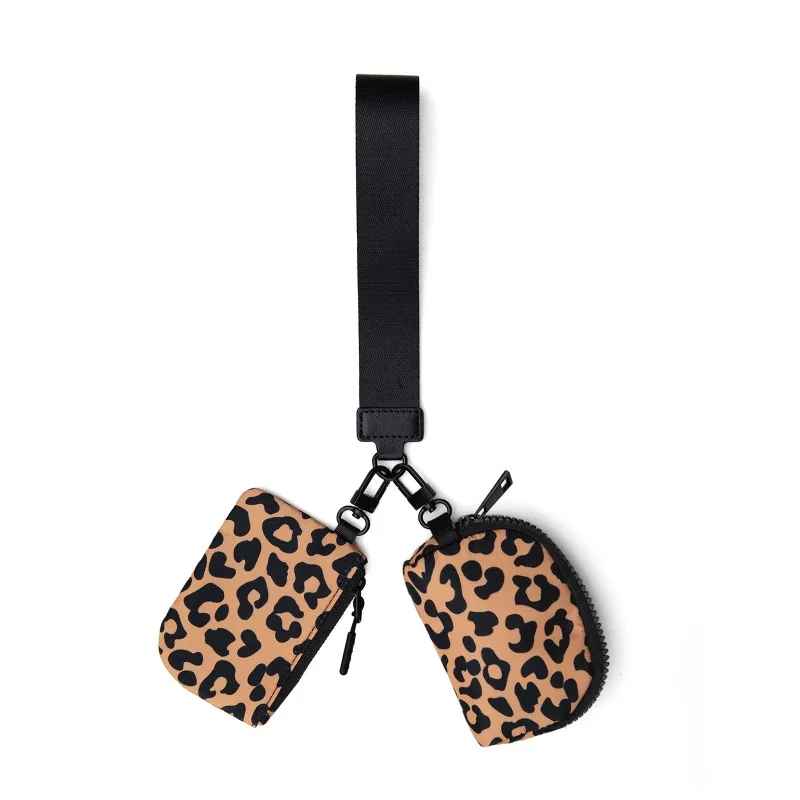 Double Wristlet Pouch Portable Outdoor Commute Card Holder Mini Organizer For Phone Earphone Cable Coins