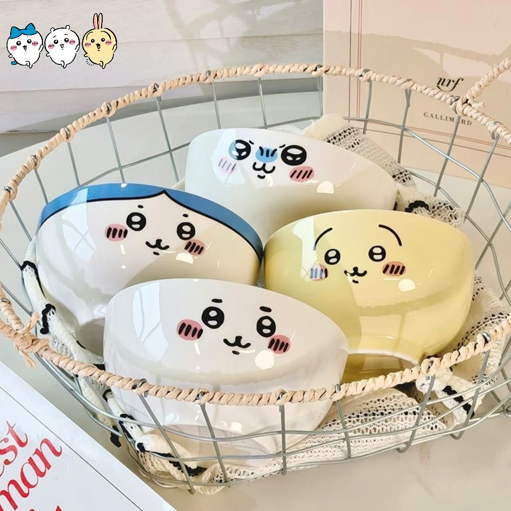 

Anime Chiikawa Usagi Good Looks Rice Bowl Exquisite Ceramic Household Use Food Grade Hachiware Momonga Cartoon Kawaii Lovely