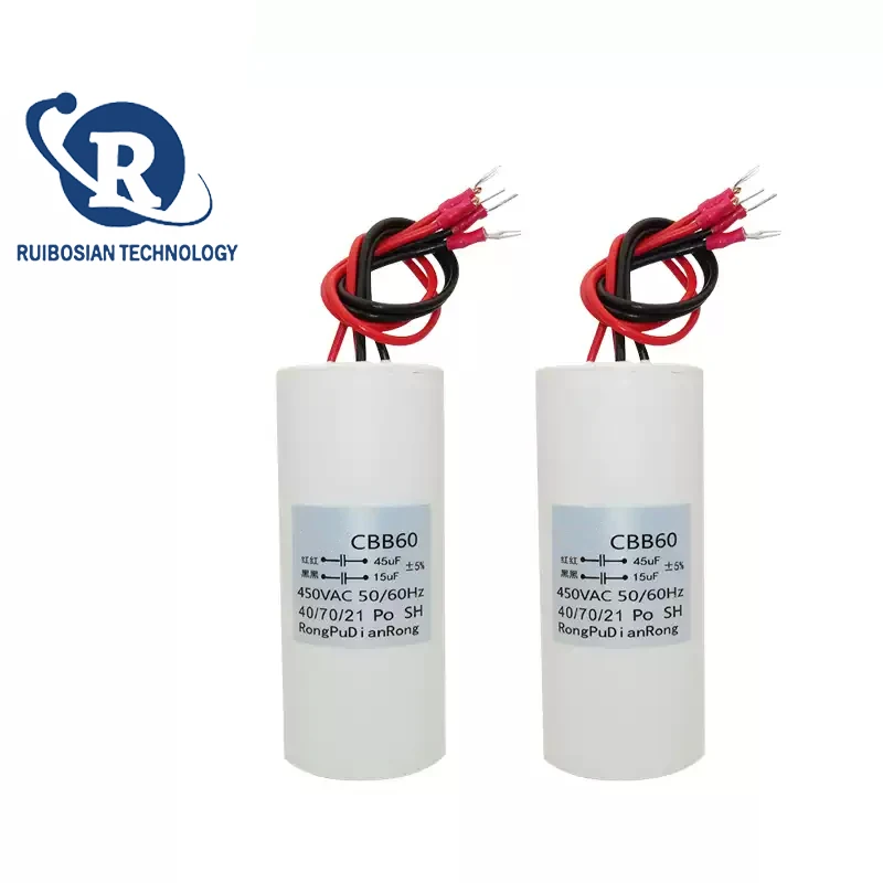 CBB60 15UF + 45UF 3 fili/4 fili doppio condensatore 450V paranco elettrico palo di sollevamento gru motore condensatore di avviamento
