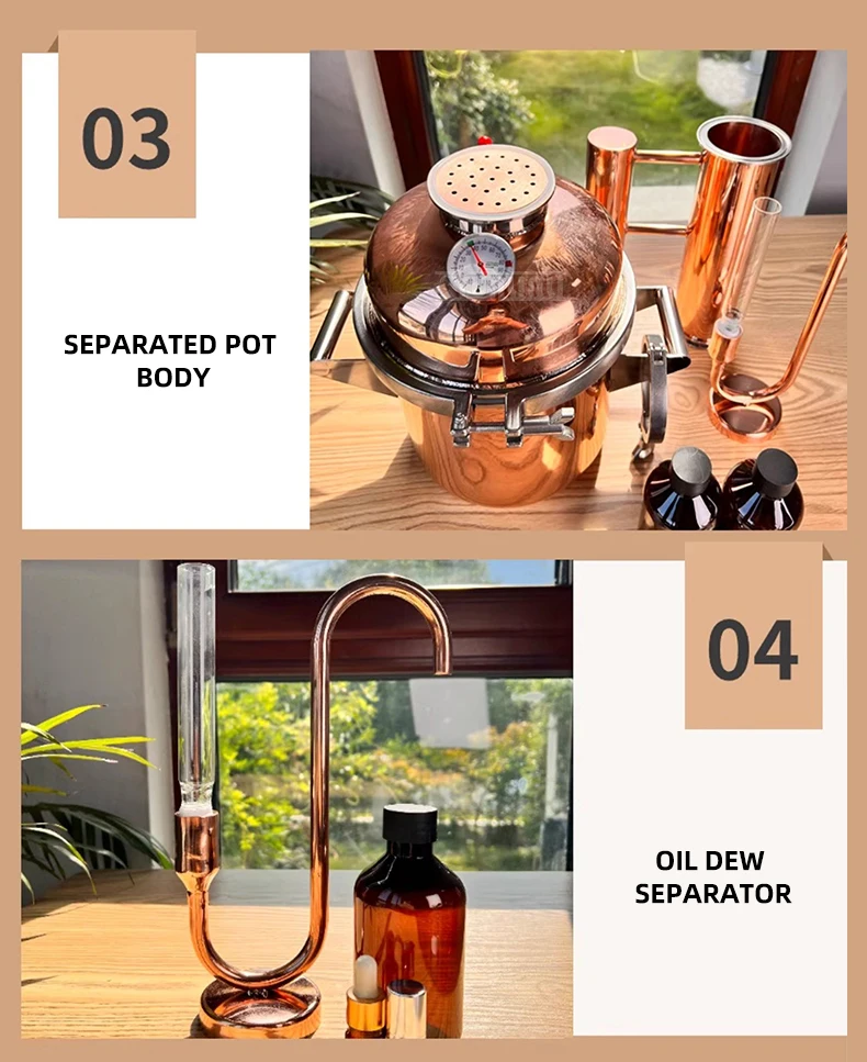 

8L Retro Pure Copper Dual-Purpose Distiller Dew Brewing Machine Alcohol Making Still Equipment