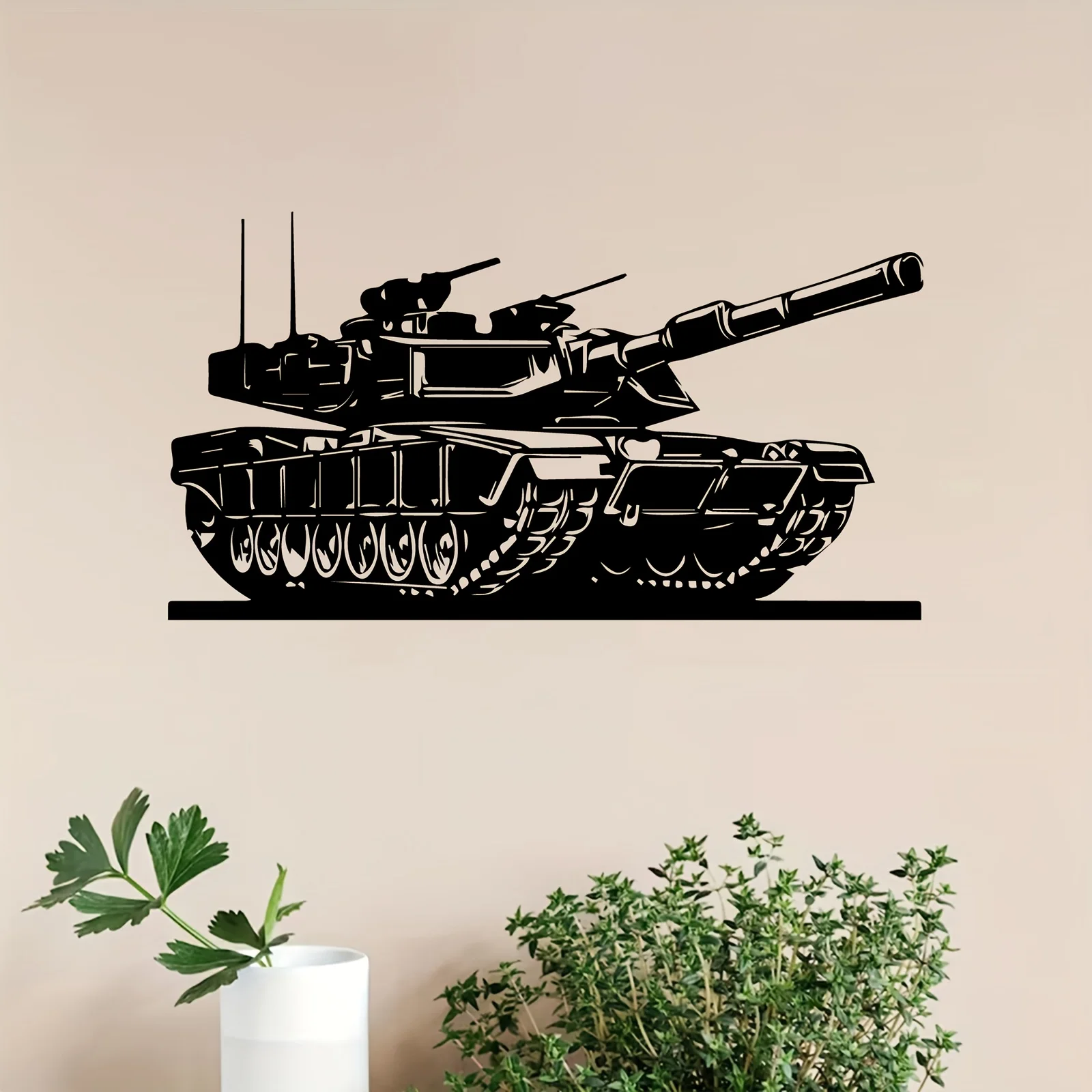 Military Tank Metal Wall Art Iron Armor Sculpture Garage Garden Fence Hanging Mural Veterans Day Military History Decor Gift