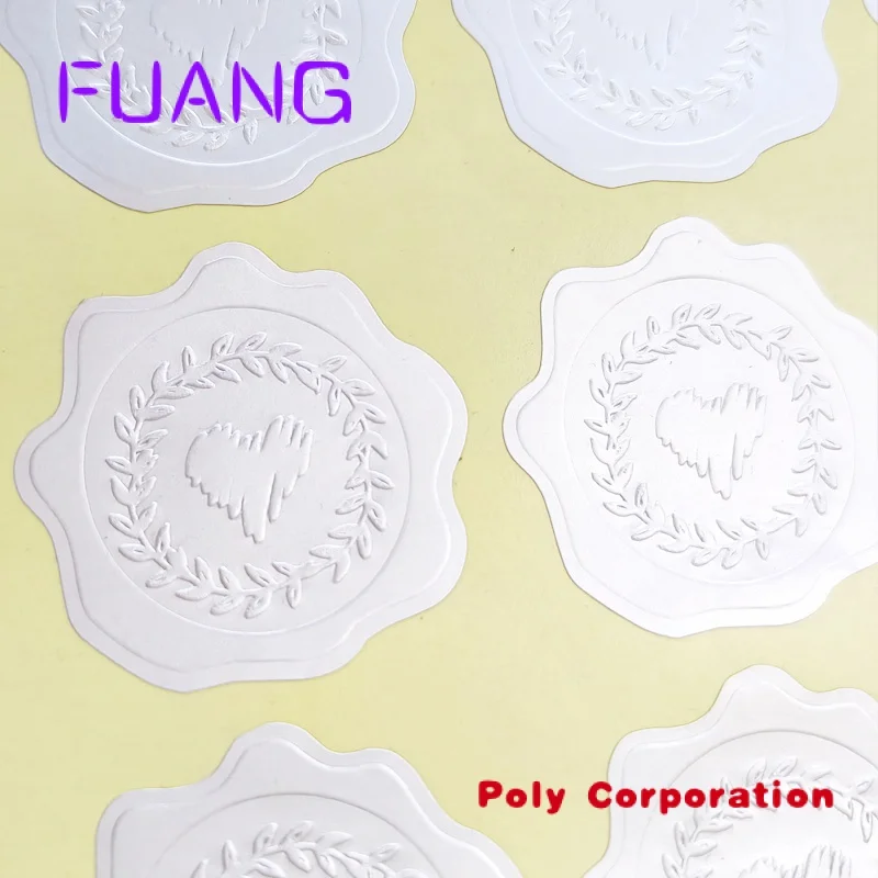 Custom 3d Reliëf Sticker Label Matte Textuur Sieraden Geschenkdoos Afdichting Merk Logo Zelfklevende Sticker