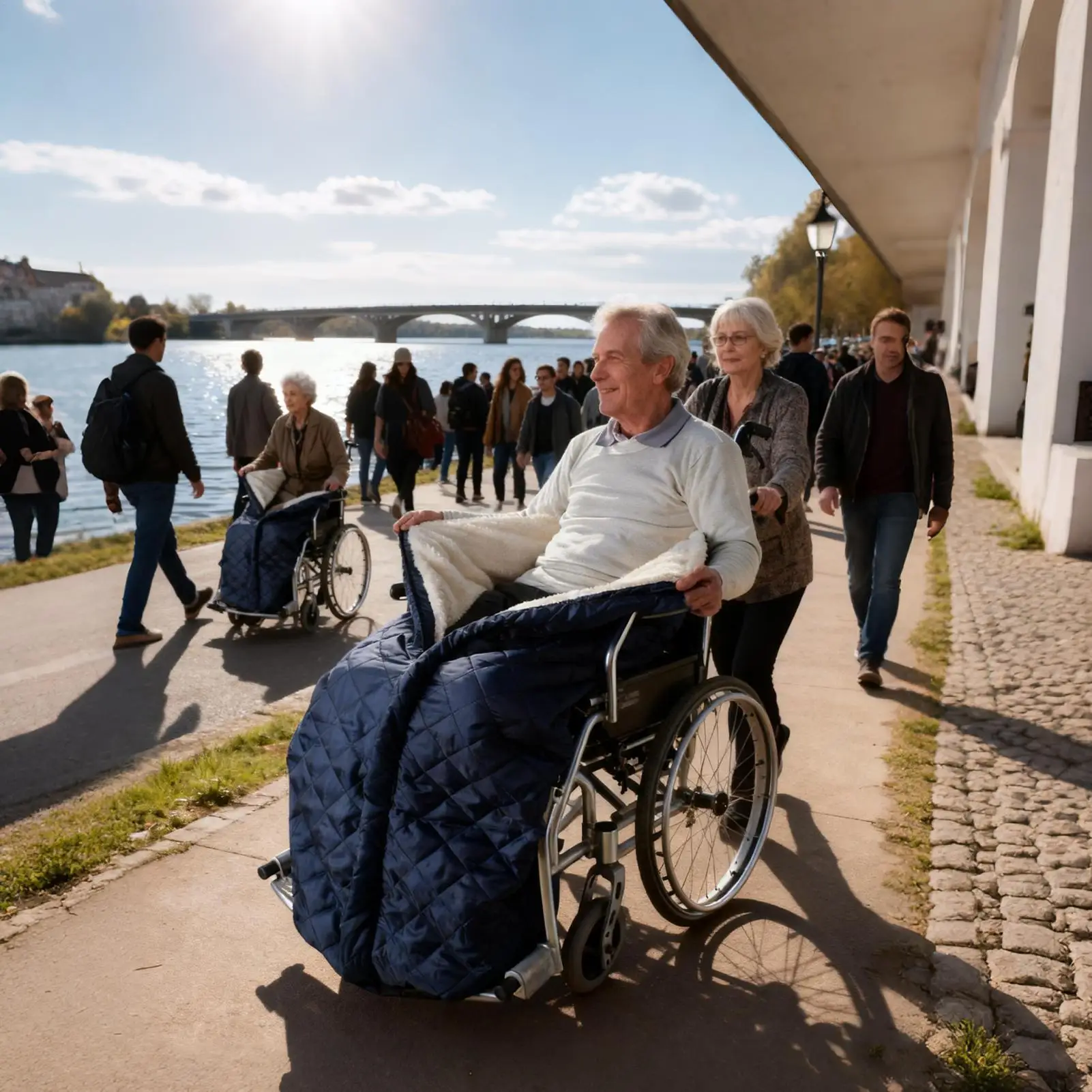 

Wheelchair Blankets For Adults Windproof Recliner Chair Pocket Warmer Wheelchair Fleece Blanket For Women Men Senior Elderly