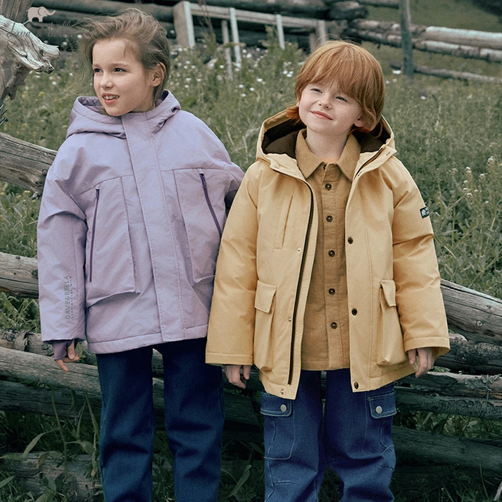 

Белая пуховая парка Dave Bella для мальчиков и девочек, куртка с капюшоном для детей, зимние теплые пуховики, непромокаемая верхняя одежда, одежда DK4253970