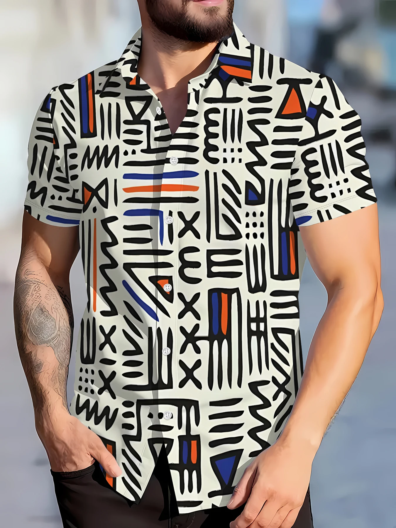

2026 Summer Men's Shirt - 3D Printed Design Breathable And Sweat-Wicking Casual And Fashionable Men's Clothing Camisas