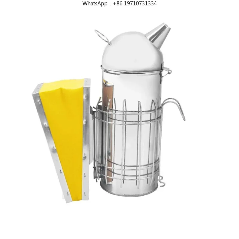 10 Pieces Pack Extra Large Stainless Steel Bee Smoker European Type with round Cover Beekeeping Tools for Honey Bees Management
