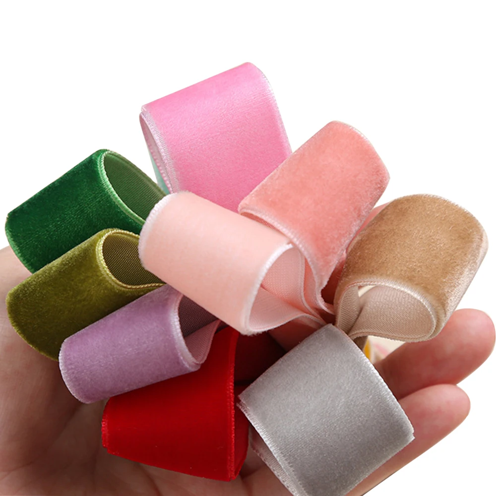 6/10/25mm 10 Yards/lot Velvet Ribbon Handmade Wedding Party Decoration Ribbons For Gifts Packing DIY Hair Bowknot Sewing Fabric