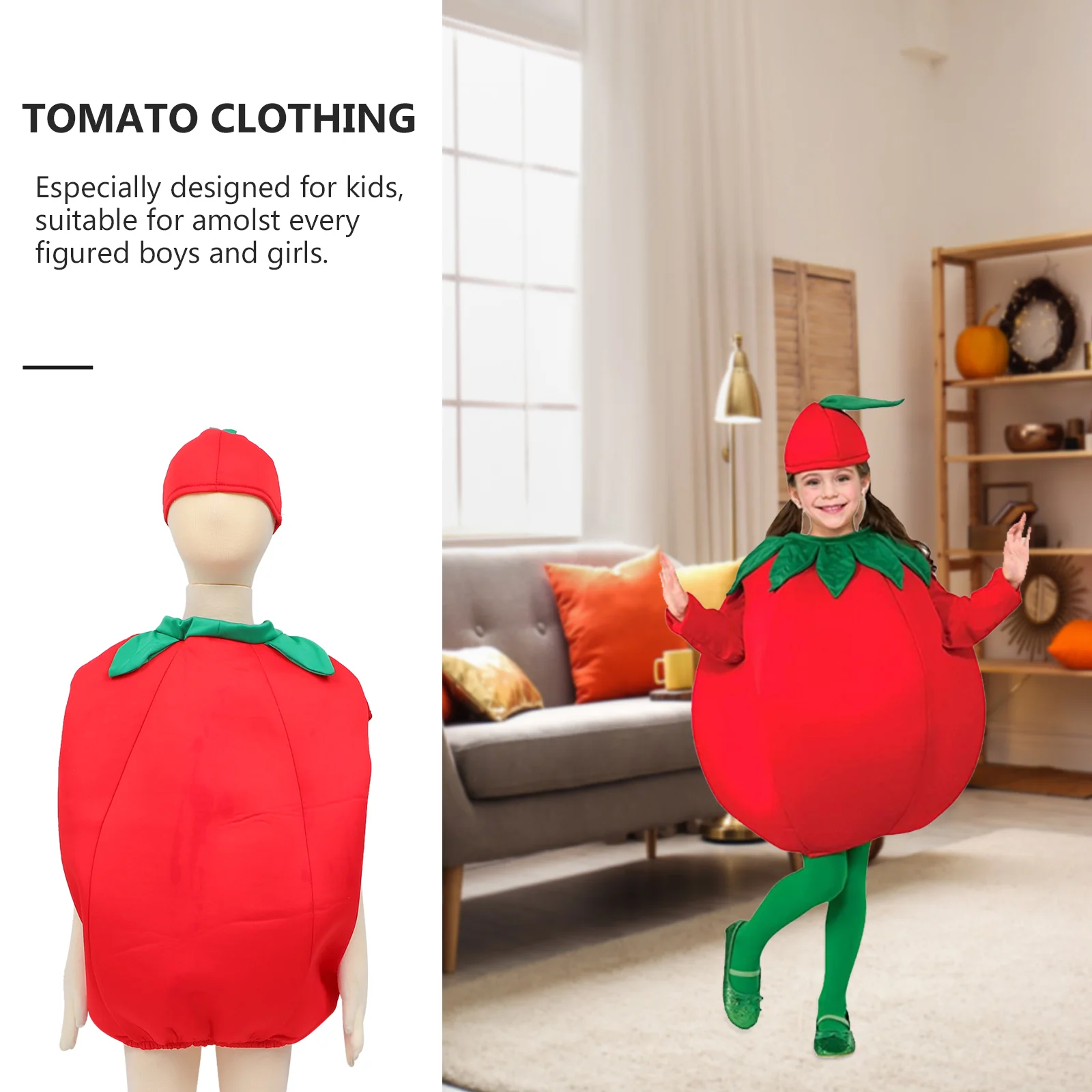 Tomato Kids Clothes Outfits for Girls Baby Prom Suit Unisex Dress up Props Winter Men and Women