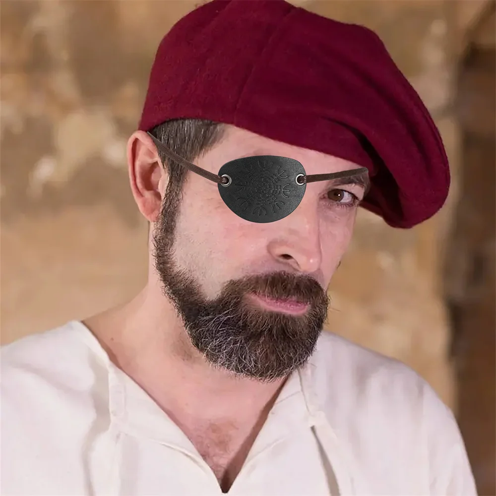 ที่ปิดตาหนังโจรสลัดยุคกลางอุปกรณ์คอสเพลย์แนววินเทจพร้อมเชือกปรับได้อุปกรณ์เครื่องแต่งกายวันฮาโลวีนสำหรับงานเทศกาล