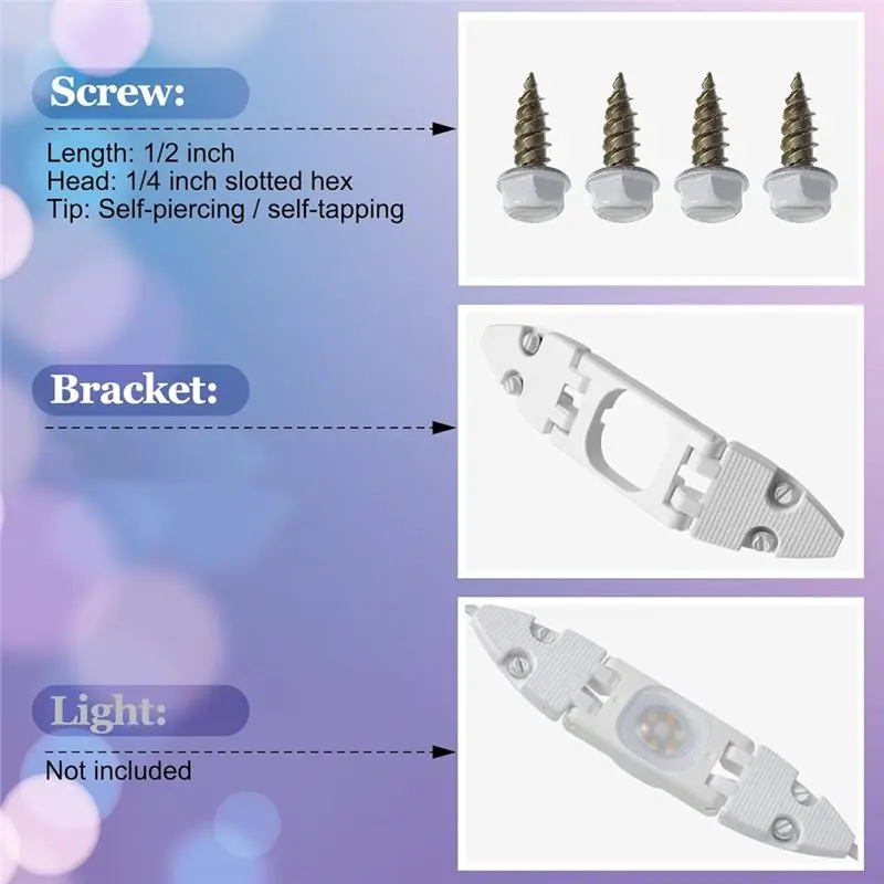 A68P-12 Pack Gable Light Clips For Govee H706 With Screws For Govee Pro Permanent Outdoor Lights