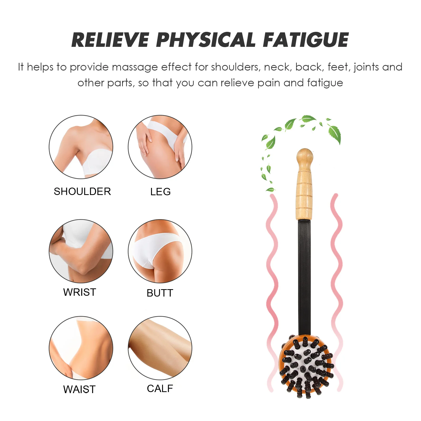 

Ergonomic Handheld Back Hammer Smooth Surface Massage Tool for Long Driving Sedentary Workers Joint Muscle Pain Relief Portable