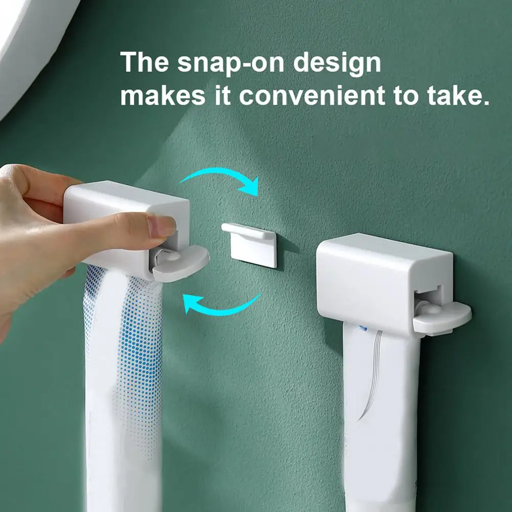 

Toothpaste Dispenser Toothpaste Squeezer Wall Mount Organizer No Drill Adhesive Tube Holder Bathroom Countertop Clamp Tube