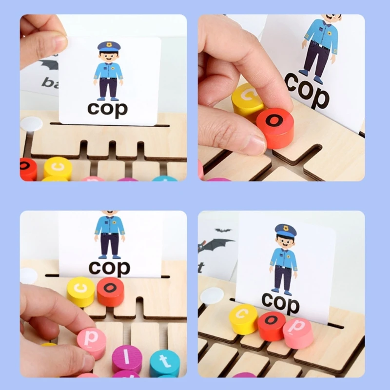 20CB English Teaching Aid Use Letter Form Words Vowel Game Toy English Letter Spelling Card for Practicing Word Spelling