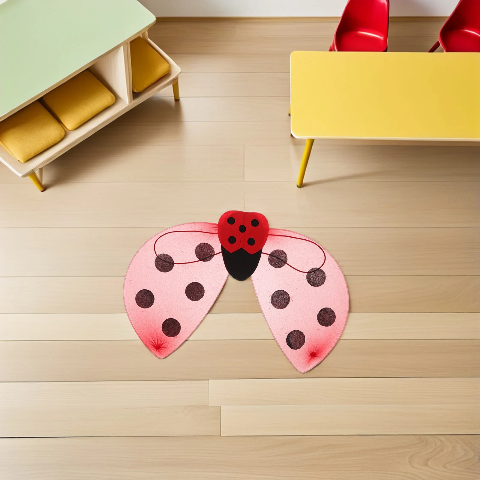 Ladybug Wings Costume for Girls - Dress Up Wing Props for Cosplay Party Festival Performance Lightweight Comfortable Child