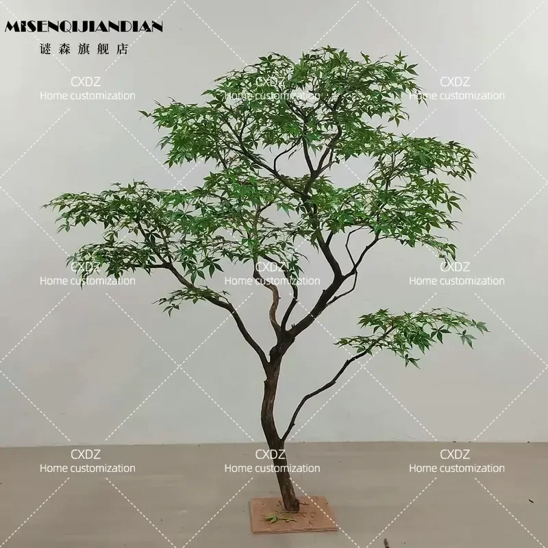 Simulation Red Maple Tree Bonsai Artificial Chicken Feet Maple Dry Landscape Fake Tree Floor Ornament for Tea Room Indoor
