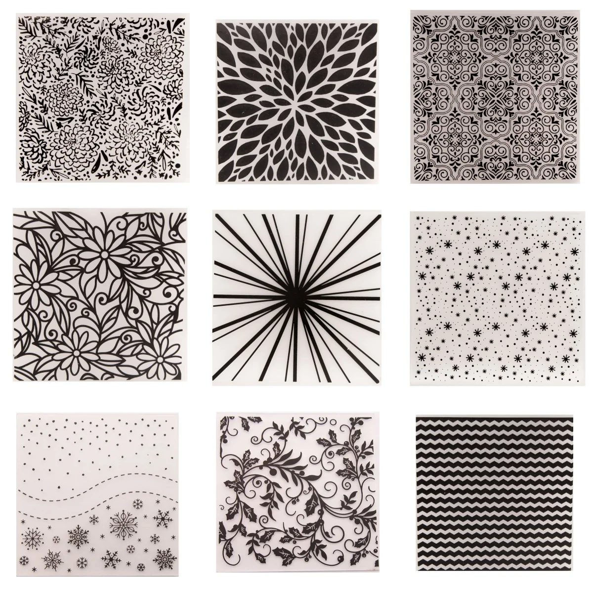 15x15cm 3D Embossing Folder Plastic DIY Craft Template Molds for Cutting Scrapbook Paper Cards Photo Album Making Stamp Stencils